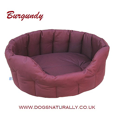 Oval Waterproof Dog Beds (Burgundy)